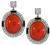 Vintage Coral 0.80ct Diamond Onyx Earrings