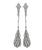 Vintage Round Cut Diamond Pearl Platinum Drop Earrings