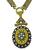 1940s Old Mine and Rose Cut Diamond Pearl Enamel 14k Yellow Gold Pendant Necklace