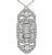 Art Deco Baguette and Old Mine Cut Diamond Platinum Pendant / Pin