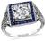 Art Deco 1.00ct Diamond Sapphire Engagement Ring