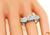 Art Deco European Cut Diamond Platinum Three Stone Ring