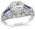 Vintage 1.08ct Diamond Sapphire Engagement Ring