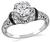 GIA Certified 1.10ct Diamond Onyx Art Deco Engagement Ring