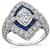 Vintage GIA Certified 1.10ct Diamond Sapphire Engagement Ring