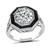 Estate GIA Certified 1.90ct Diamond Onyx Engagement Ring