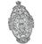 Art Deco Round Cut Center Diamond Old Mine Cut Diamond 14k White Gold Pin / Pendant