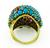 18k Gold Diamond Turquoise Ruby 1960s Ring