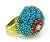 Turquoise Ruby Diamond Gold Ring