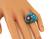 Vintage Round Cut Ruby and Diamond Cabochon Turquoise 18k Yellow Gold Ring
